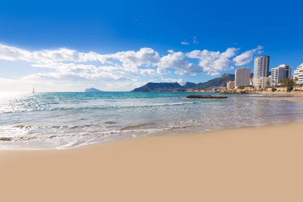 Calpe playa Cantal Roig strand nær Penon Ifach Alicante - Stock-foto