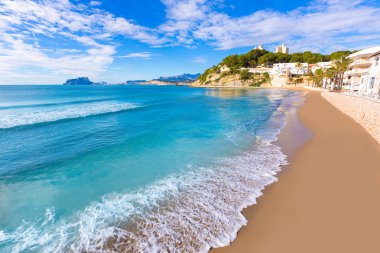 Moraira playa El Portet beach turquoise water in Alicante clipart