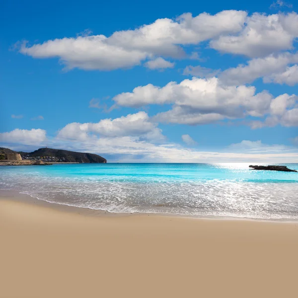 Moraira playa la ampolla beach teulada alicante İspanya — Stok fotoğraf