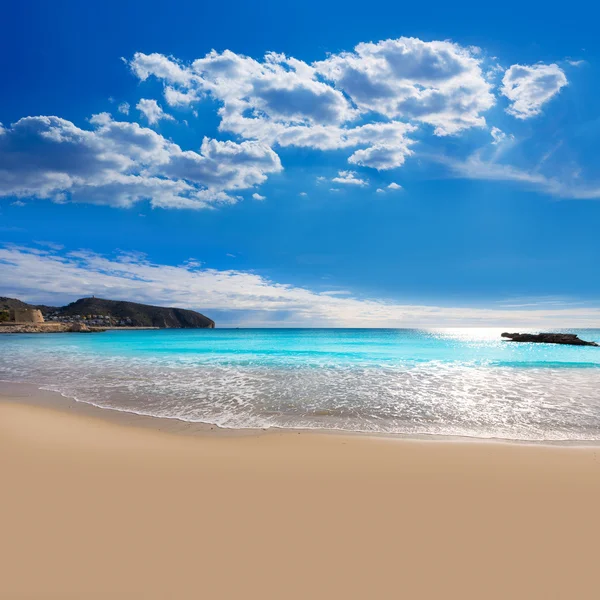 Moraira Playa la Ampolla beach in Teulada Alicante Spain — Stock Photo, Image