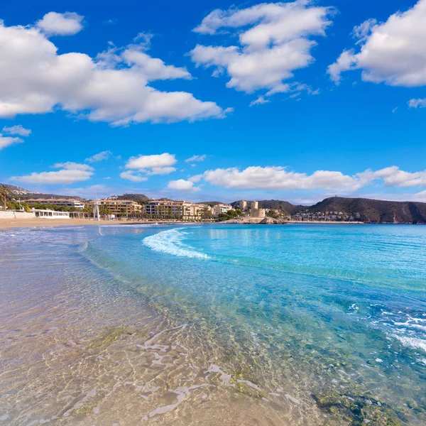 Moraira playa la ampolla strand in teulada alicante spanien — Stockfoto