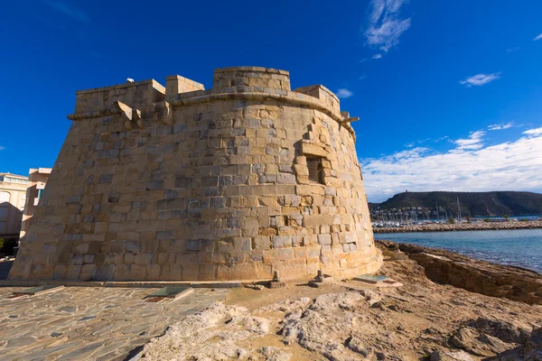 Castelo Moraira na praia de teulada no Mediterrâneo Alicante — Fotografia de Stock
