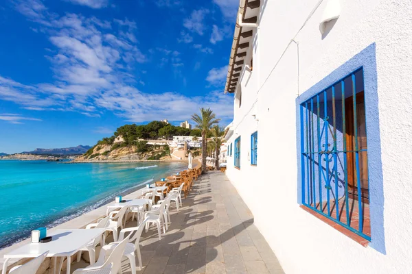 Moraira playa el portet strand turquoise water in alicante — Stockfoto