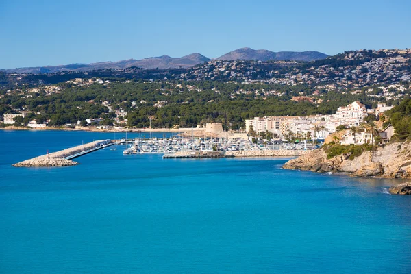 Moraira-teulada marina port i alicante Medelhavet — Stockfoto