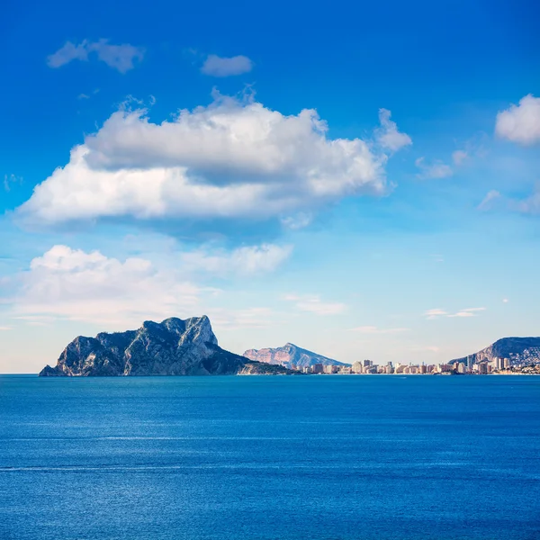 Ifach Penon view of calpe from Moraira in Alicante — Stock Photo, Image