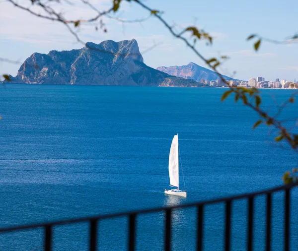 Ifach Penon view of calpe from Moraira in Alicante — Stock Photo, Image