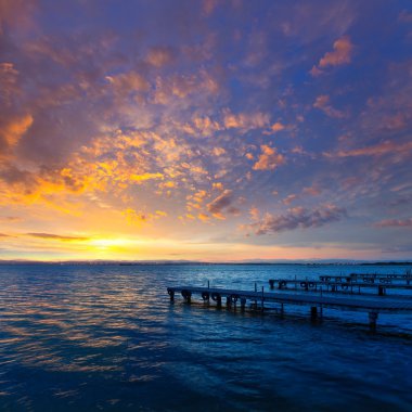 Albufera gün batımı göl Parkı valencia el saler İspanya