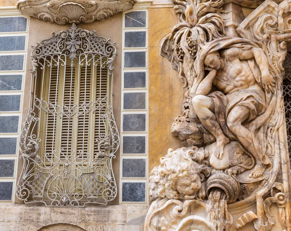 Valencia palacio marques de dos aguas paleis gevel — Stockfoto