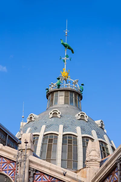 Valencia Mercado Central market outdoor dome Spain — Stock Photo, Image