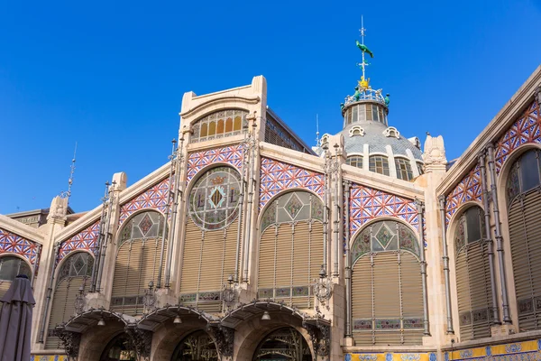 Valencia Mercado Central market facade Spain — Stock Photo, Image