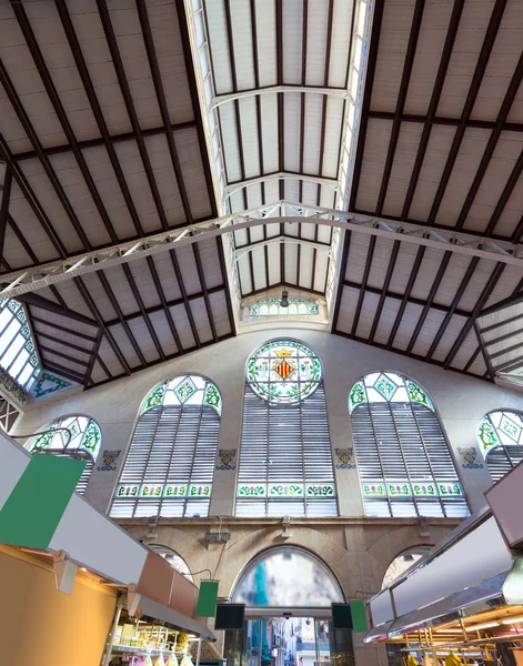 Valencia Mercado Central market  indoor entrance Spain — Stock Photo, Image