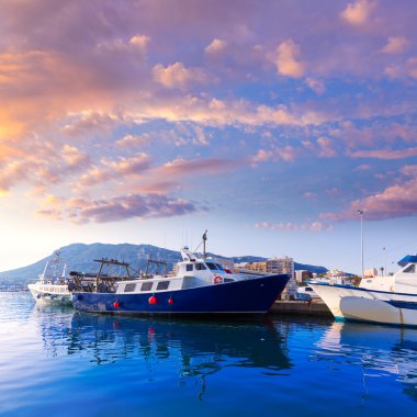 Denia liman fisherboats montgo dağ Alicante