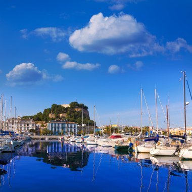 Denia port castle hill alicante il İspanya ile
