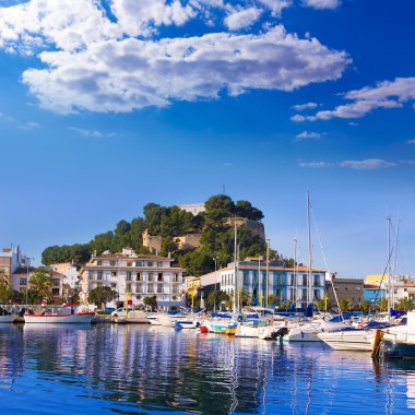 Denia port castle hill alicante il İspanya ile