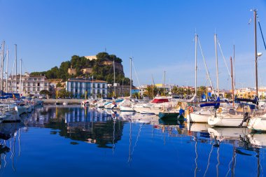 Denia port castle hill alicante il İspanya ile
