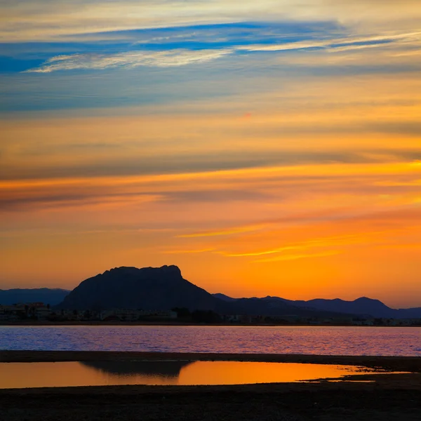 Denia Las Marinas plage coucher de soleil Punta Molins Espagne — Photo