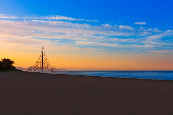 Denia las Marinas praia ao pôr do sol em Alicante Espanha — Fotografia de Stock