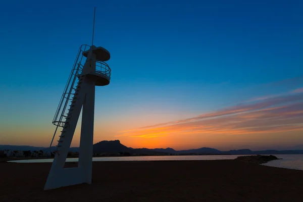 Denia Las Marinas plage coucher de soleil Punta Molins Espagne — Photo