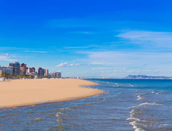 Praia de gandia no mar Mediterrâneo — Fotografia de Stock