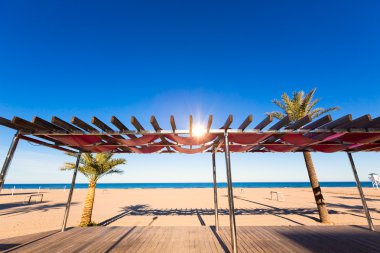 Valencia 'daki Gandia plajı Akdeniz İspanya