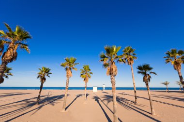Valencia 'daki Gandia plajı Akdeniz İspanya
