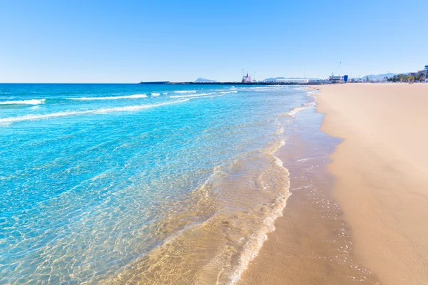 Praia Gandia em Valência Mediterrâneo Espanha — Fotografia de Stock