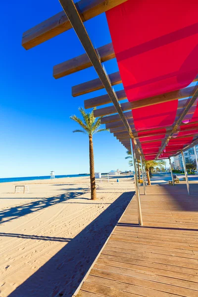 Praia Gandia em Valência no Mediterrâneo Espanha — Fotografia de Stock