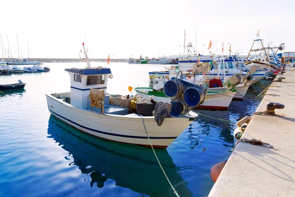 Javea Xabia fisherboats in port at Alicante Spain — Stock Photo, Image