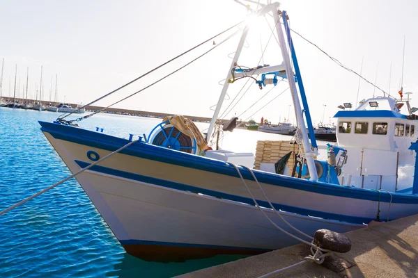 Barcos de pesca Javea Xabia no porto de Alicante Espanha — Fotografia de Stock