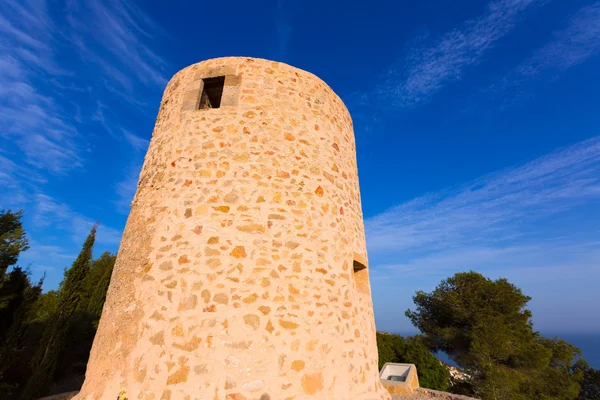 Javea Xabia Molins de la Plana velhos moinhos de vento Alicante — Fotografia de Stock