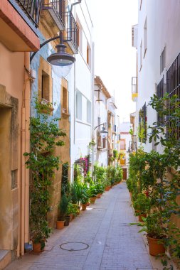Javea xabia eski şehrin sokakları alicante İspanya