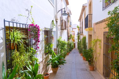 Javea xabia eski şehrin sokakları alicante İspanya