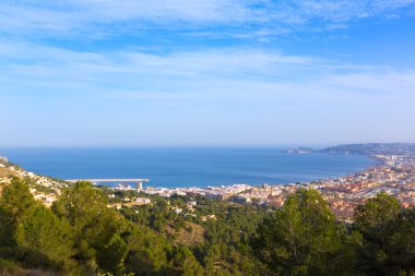 Javea xabia hava skyline molins alicante İspanya'dan