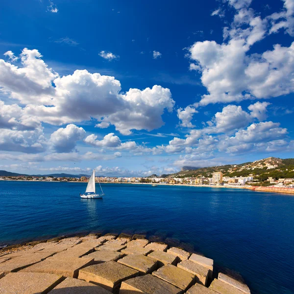 Javea xabia skyline in alicante mediterrane Spanje — Stockfoto