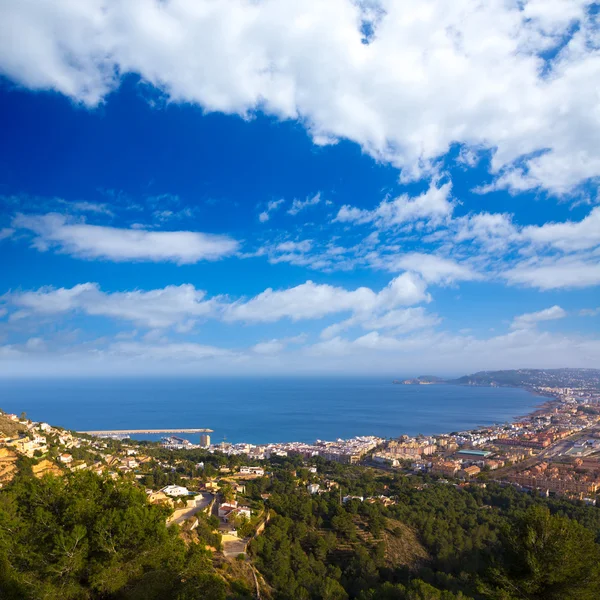 Javea xabia aerial skyline von molins alicante spanien — Stockfoto