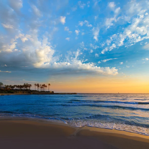 Javea el arenal gündoğumu Akdeniz İspanya plaj — Stok fotoğraf