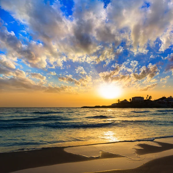 Javea el arenal Strand Sonnenaufgang Mittelmeer Spanien — Stockfoto