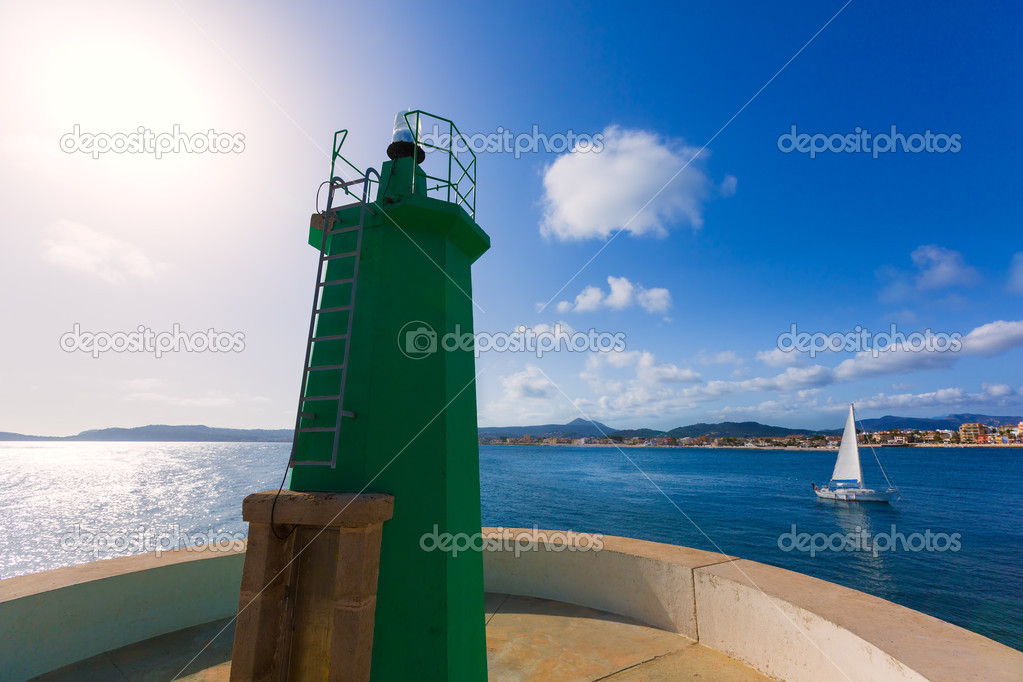 Javea Xabia green lighthouse beacon Alicante Spain