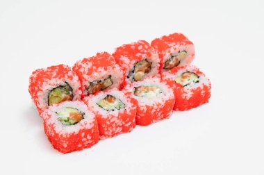 Suşi roll, üzerinde beyaz izole