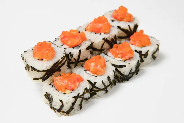 Rolo Sushi Isolado Branco — Fotografia de Stock