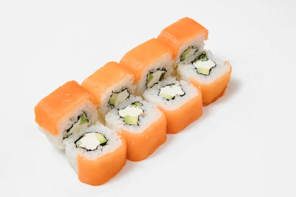 Rolo Sushi Isolado Branco — Fotografia de Stock