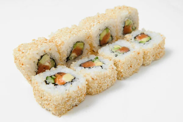 Rollo Sushi Aislado Blanco — Foto de Stock