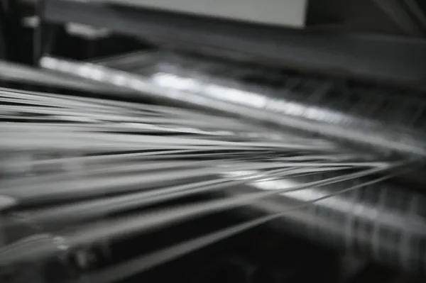 纺织工业用线的闭合 织造和翘曲 — 图库照片