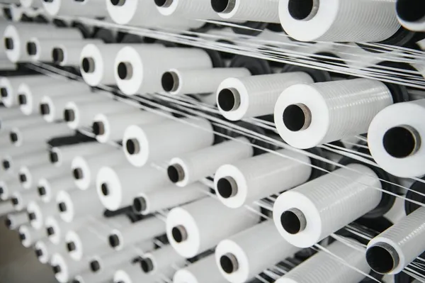 Tekstil Endüstrisi Dokuma Çarpıtma Için Ipliğin Kapanışı — Stok fotoğraf