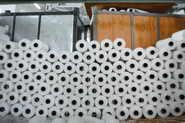 Fechar Rosca Para Indústria Têxtil Tecelagem Deformação — Fotografia de Stock