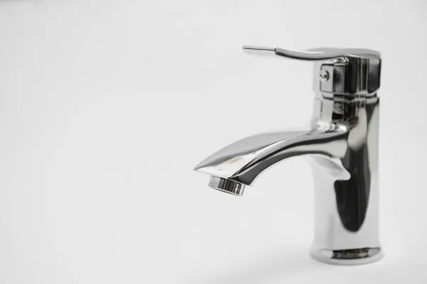 Double Handle Water Tap New Chrome Steel Mixer Tap — Stock Photo, Image