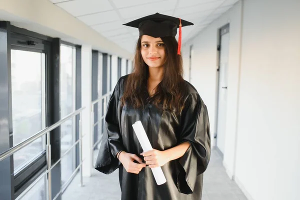 Portré Indiai Végzős Diák — Stock Fotó