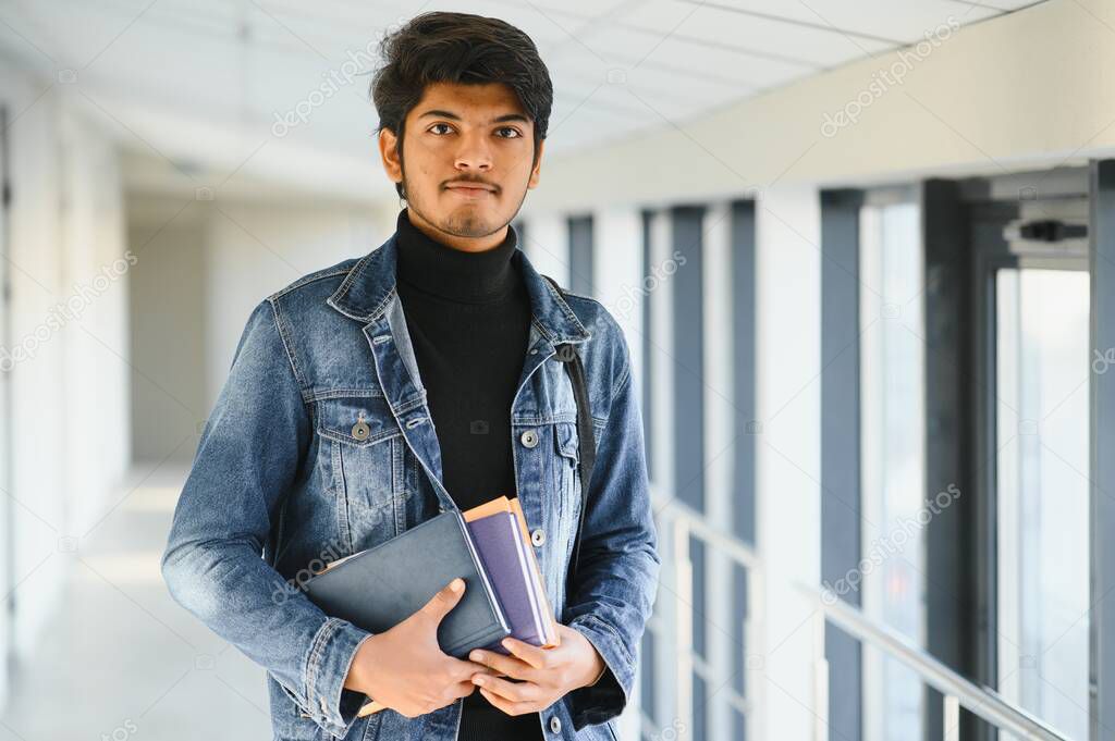 indian guy student at university.