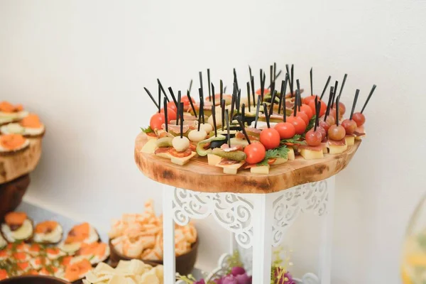Various Dessert Fresh Fruit Buffet Line Sweet — Stock Photo, Image