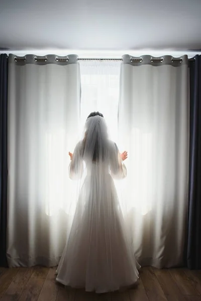 Vestido Noiva Vestido Casamento Noiva Manhã — Fotografia de Stock